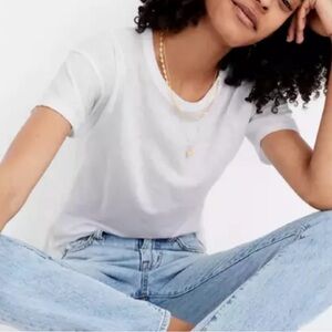💙SALE 3/$25 Madewell Whisper Cotton Crew Neck White Short Sleeve TShirt Top XXS